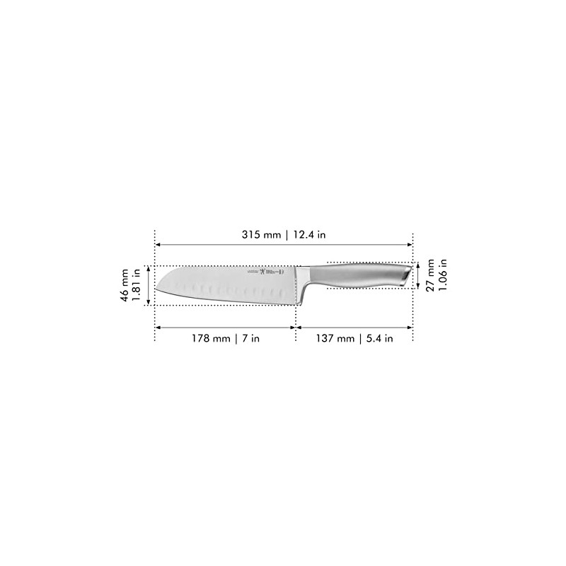 HENCKELS Modernist Razor-Sharp Hollow Edge Santoku Knife 7 inch, German