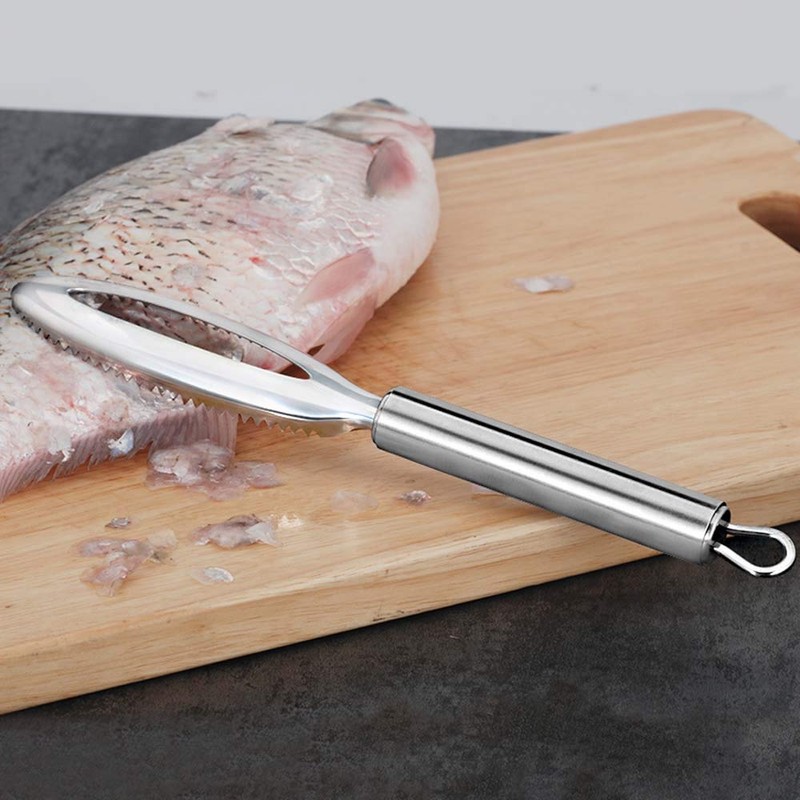Fish Scale Remover，homeey 304 Stainless Steel Fish Scale Scraper, Ergonomic