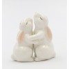 Fine Porcelain Spring Easter Hugging Bunny Rabbit Salt & Pepper
