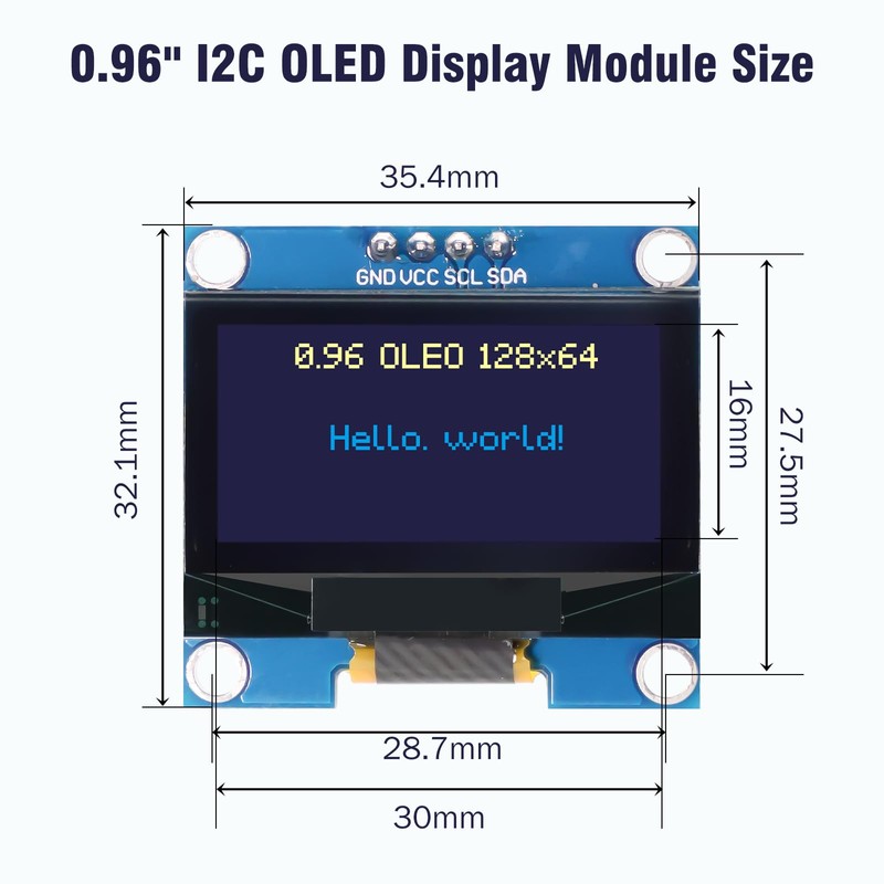 0.96 Inch OLED Display Module RUIZHI 3 Pieces 0.96 Inch