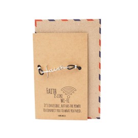 quan jewelry WiFi Faith Black Chain Bracelet, Religious Jewelry for Women