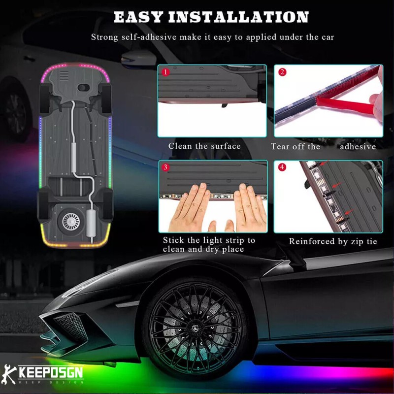 KEEPDSGN 6PCS RGB Underglow LED Lights Kit For Honda CBR600RR