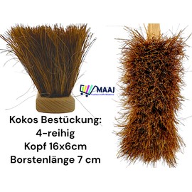 MAAJ Professional Dustpan Construction Kit Set Hand Brush Dustpan Choice Lengths 31/45/60 cm in 5 Different Hard Bristles (Coconut 45 cm Medium)