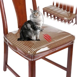 LDXDRU 6 Pack Plastic Seat Covers for Dining Chairs, Plastic Chair Covers for Dining Chairs, Plastic Dining Chair Covers PVC Seat Protector, Waterproof Kitty Scratch Resistant for Most 21"- 23" Chair