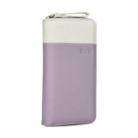 Zwei Eva EV2 Women's Long Wallet, 15 Card Slots, Viewing Compartment, 2 Note Compartments, Wallet with Coin Compartment and All-Round Zip, Soft Faux Leather in Bi-Colour, fliederfarben