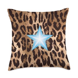 Cheetah Star Animal Print Girl Cheetah Fur Pattern Cute Throw Pillow