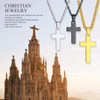 Suplight Stainless Steel Gold Cross Necklace Pendant for Men