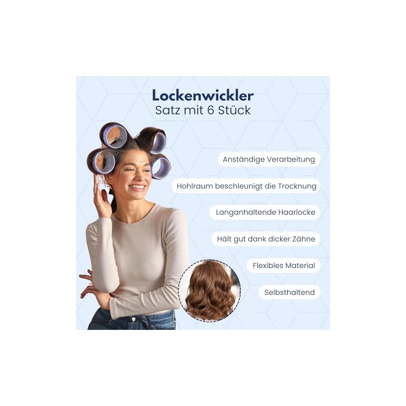 PONIK'S PROFESSIONAL - Haarrollen Lockenwickler, Lockenwickler Selbsthaftend Set, Haar Roller