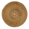 SUMTree Rattan Tissue Box Round Paper Box Organizer for Office