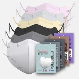 T-Layered (2D) 4-Ply KF94 Bird Beak Mask, 100 Count (20 Packs of 5) T-Layered Large (100 Count)/Light Gray