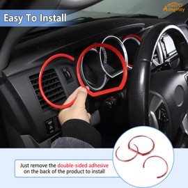 Aunginsy Center Console Dashboard Ring Trim Kit Compatible with Toyota Tacoma 2011-2014 Central Control Tachometer Decoration Ring Cover Dash Instrument Panel Gauge Surrounding Ring Frame Accessories