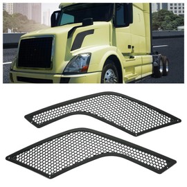KUAFU Truck Grille - Hood Air Intake Grille - Compatible with 2003-2017 Volvo VNL Trucks - Replacement for 20413696, 20435695 - Black - Model GO-2837