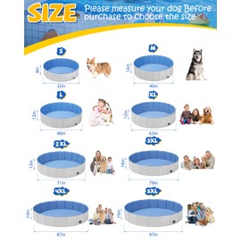 Portable Dog Pool PVC Pet Swimming Pool Bathtub Collapsible Dog Pool, Hard Plastic Pool for Pets to Swim and Bath (M-40"x 12" Light Grey)