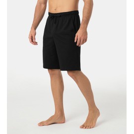 LAPASA 2 packs Men's Poly-cotton Lightweight Lounge Shorts M93 (M93 Dark Heather Grey & Black, Small)