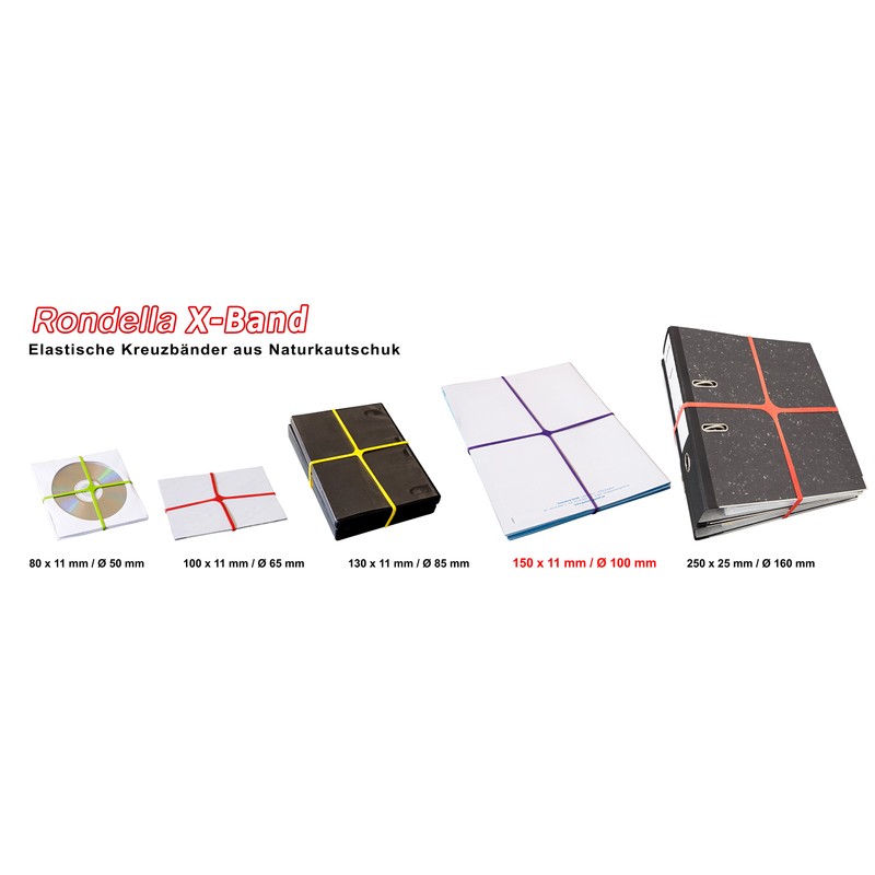 Läufer 59075 Rondella X-Band, Elastic Cross Bands, Rubber Bands 150