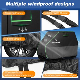 QUNSUNUS Waterproof Golf Cart Cover 2/4/4+2 Passenger for Yamaha, Honda, Club Car, EZGO, All Weather Golf Cart Rain Covers with Zipper and Straps for Wind, Sun and Dust Protection