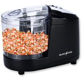 EUROSTAR 1.5 Cup One Touch Electric Mini Food Chopper (Black)