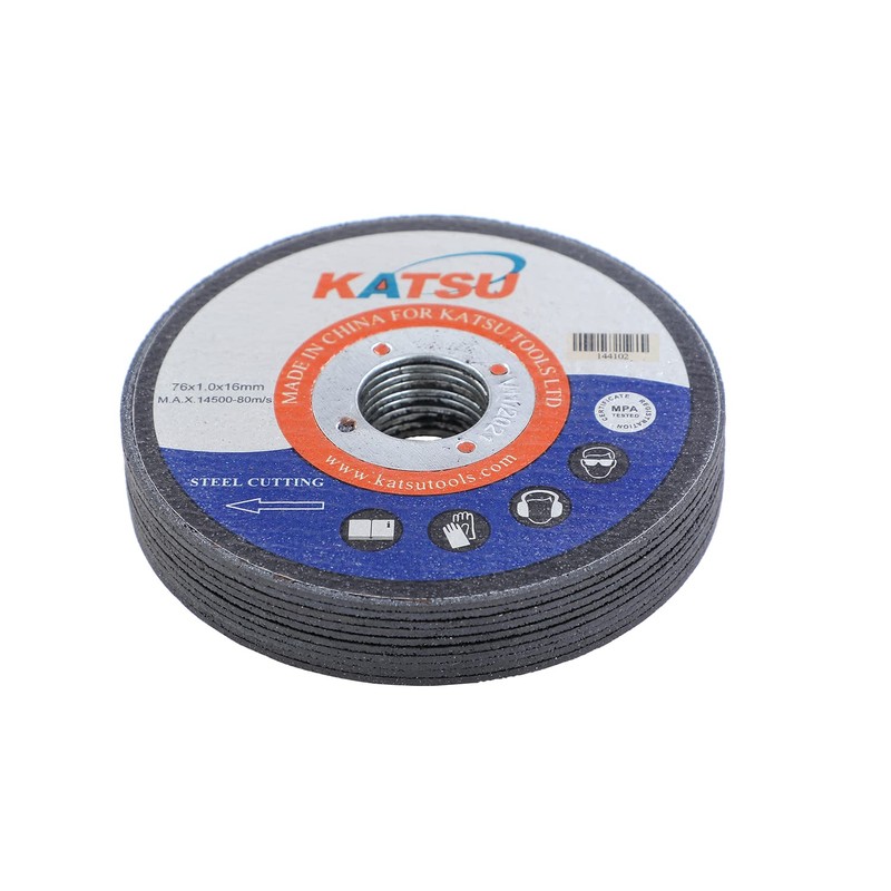KATSU Steel Cutting Disc 76mm 3 Inch, 10-Piece 1.0mm Metal
