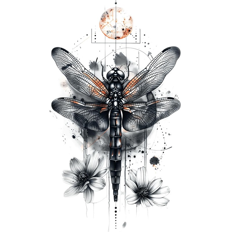 6 Sheets Temporary Dragonfly Tattoo Dragonfly Tattoo Butterfly Tattoo AI