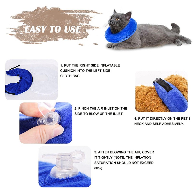 QEEQPF Inflatable Pet Cover Washable Protective Collar for Small Dogs