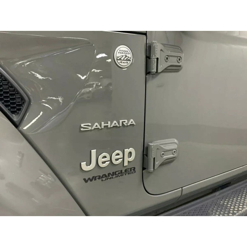 Mopar 18-22 JEEP WRANGLER JL (2) Silver SAHARA EMBLEM NAMEPLATE
