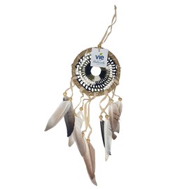 VIE Naturals Crochet Dream Catcher, 12cm, Black & White