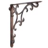 Ornate Fleur De Lis Wall Shelf Bracket Brace Rust Brown