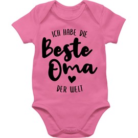 Shirtracer - Baby Bodysuit Boy Girl - Romper & - Ich habe die beste Oma der Welt Black, 1 Pink, 0-3 months
