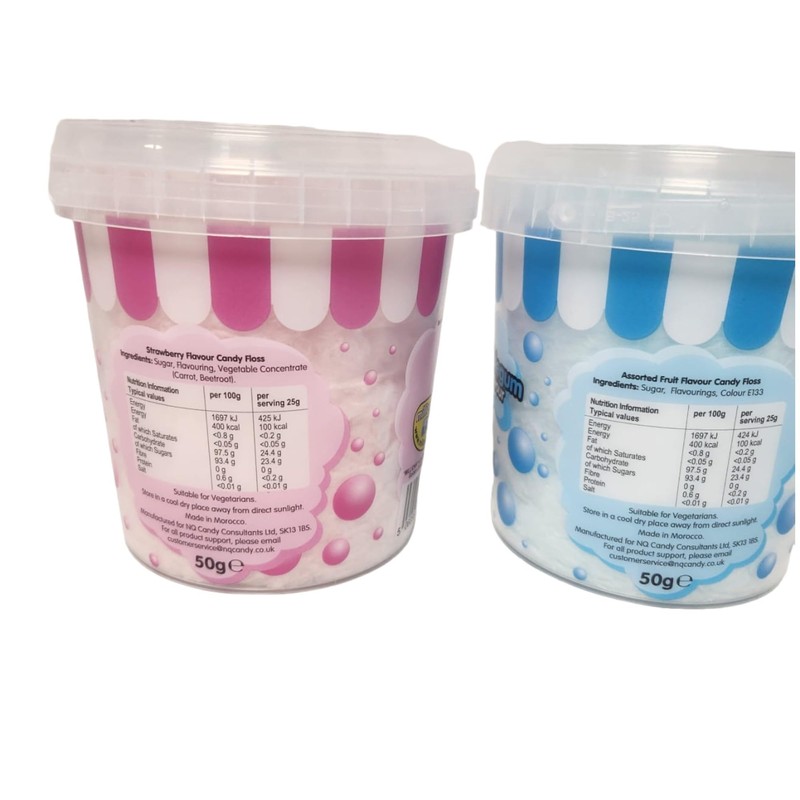 Millions Candy Floss Bulk Bundle, Strawberry & Bubblegum Flavors, 2