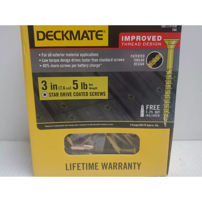 DECKMATE #9 x 3 in. Star Flat-Head Wood Deck Screw