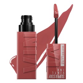 Maybelline Labial líquido brillante Superstay Vinyl Ink Tono Peppy, 4.2ml - Dura hasta por 16H, brillo instantáneo sin grumos, sin transferencias