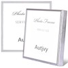 Autjvy 4x4 Picture Frame Silver Brushed Modern Simple Thin Aluminum