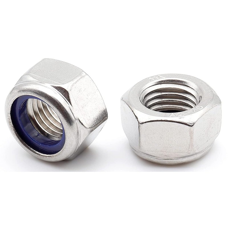 TAORAYO 50pcs Hex Lock Nuts Nylon Lock Nuts Nylon Lock