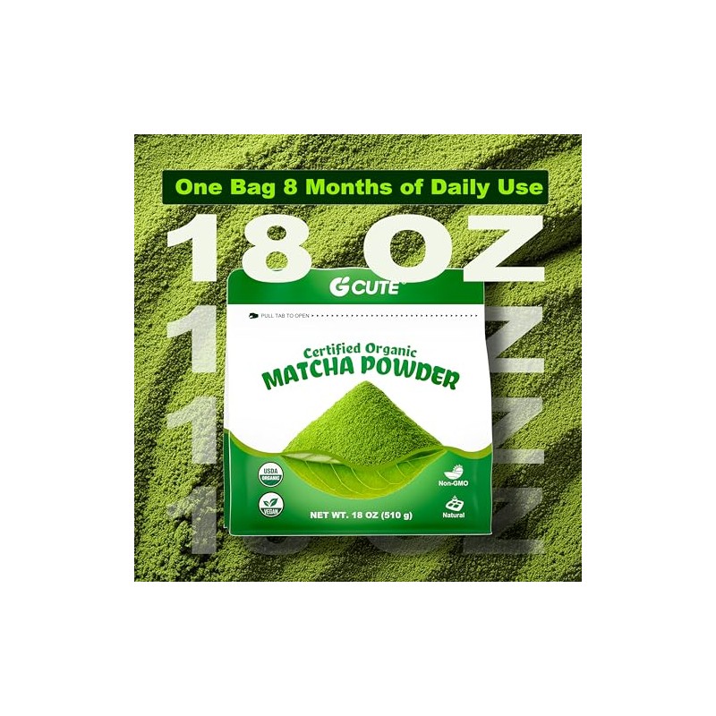 Organic Matcha Powder - Pure Tea for Lattes, Smoothies &