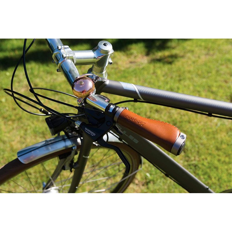 Letgoing Pure Leather Bicycle Handlebar Grips Inner Diameter 2.2cm Length