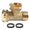 Joywayus 3/4 GHT Threaded Brass Swivel Pipe Fitting Tee T