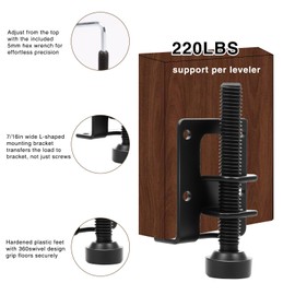 FAMULP 8 Pcs Adjustable Leveling Feet, Heavy Duty Leveling Feet for Furniture, Hexagon Nuts Lock Cabinet Levelers