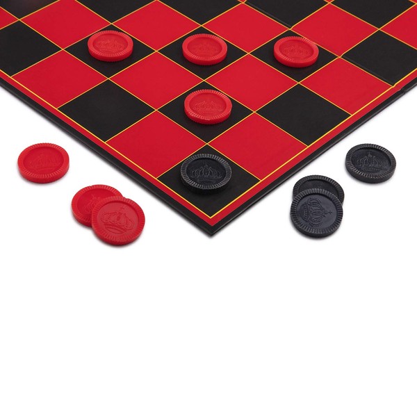 Point Games 2307 Checkers Super Durable Indoor/Outdoor Fun Board Game for All Ages, Black Red