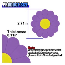 UHANBUT 2PCS Car Cup Coaster, Flower Shaped Silicone Non-Slip Vehicle Drink Holder Insert Mat, Universal 2.75 Inch Waterproof Automotive Interior Decoration Beverage Pad Accessories (Purple)