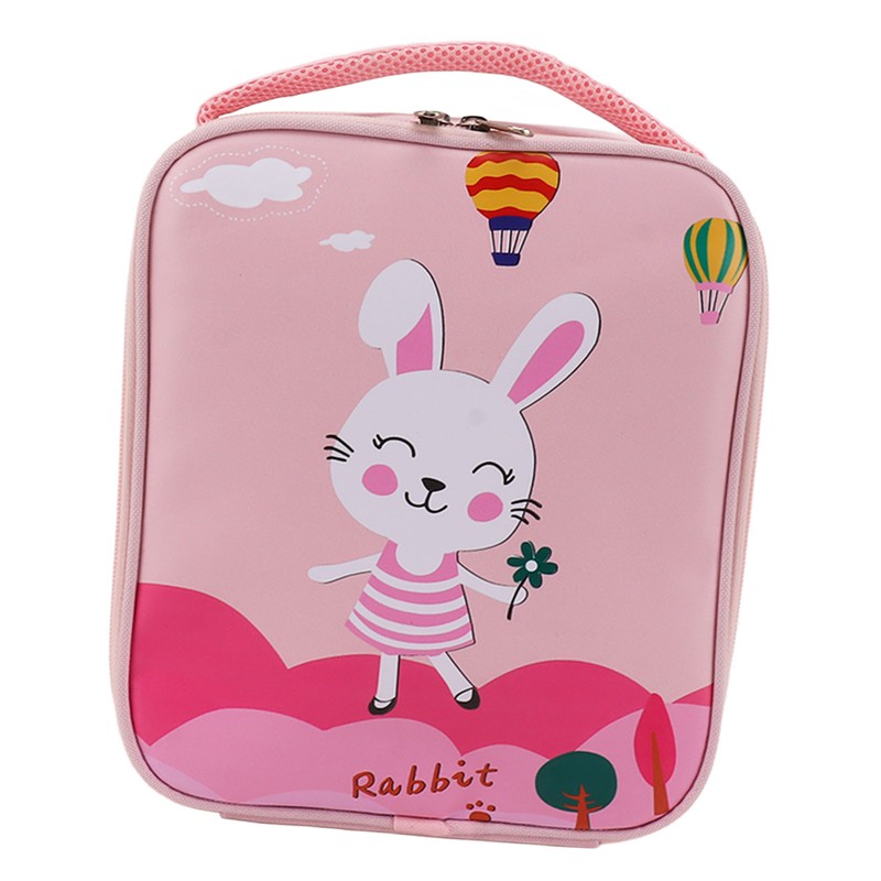 Insulated Lunch Holder Rabbit Pattern Portable Lightweight Handheld Oxford Cloth
