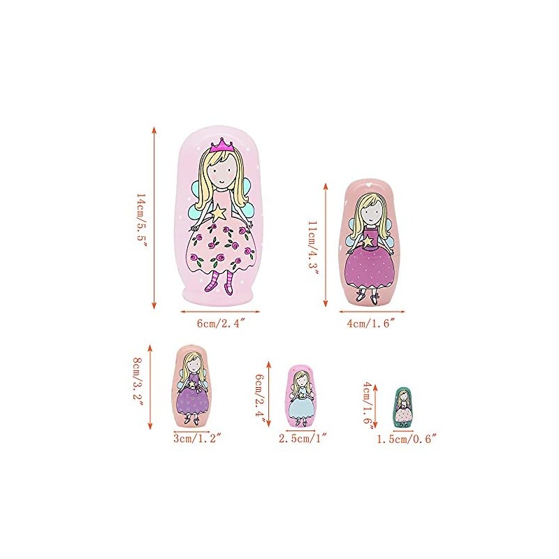 ELUTONG Wooden Nesting Dolls Russian - Angel Russian Matryoshka Nested