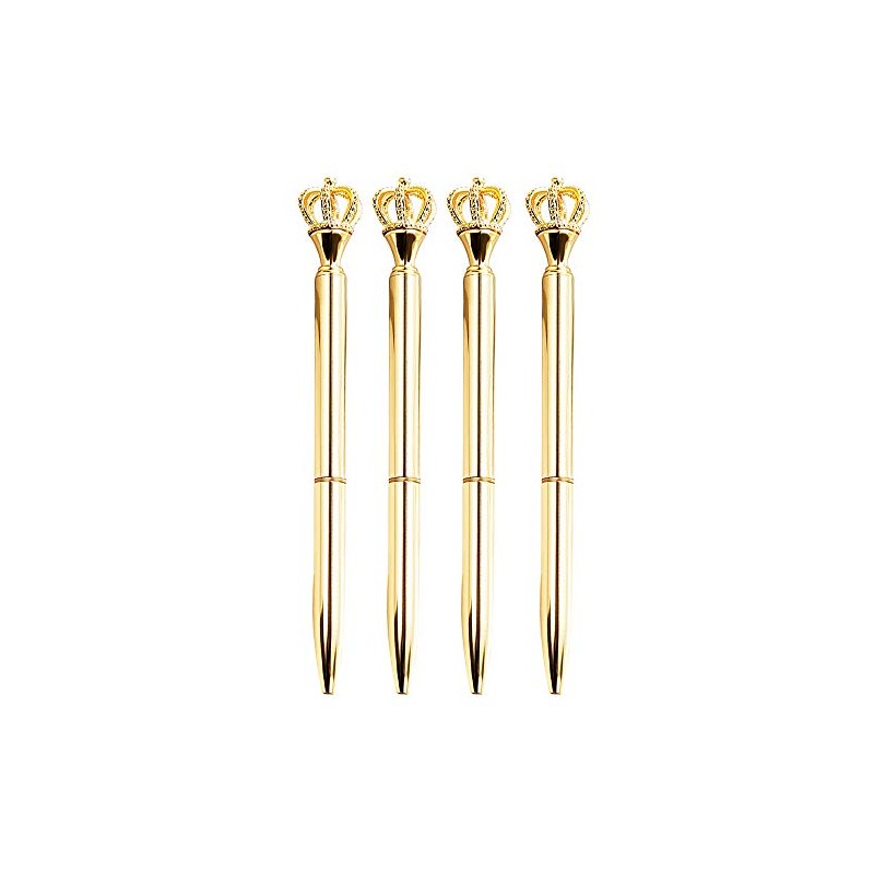 U Scinan 4 PCS Crown Top Ballpoint Pen Classic Metal