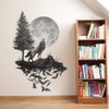 Runtoo Wolf Wall Decals Moon Wall Art Stickers Bedroom Living
