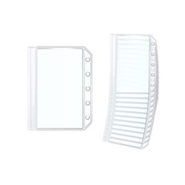 NatSumeBasics 12 A8 Budget Binder Pockets Zipper Clear Cash Stuffing Envelopes No Zipper Bluky Planner Inserts for Money Saving Organizer Book Accessories (A8)