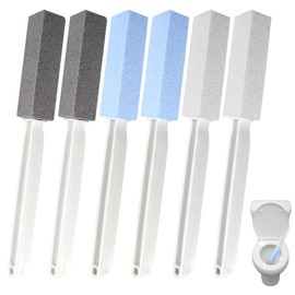 Pumice Stone 6 Packs Long Handle Toilet Bowl Cleaner Eco Friendly Toilet Stain Remover Scouring Sticks for Kitchen Bath Pool Grills Cleaning