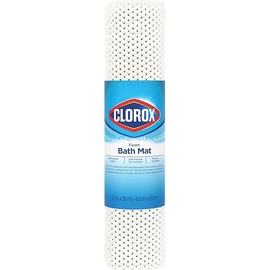 Duck Brand Clorox Cushioned Foam Bath Mat for Tubs, Non-Slip with Suction Cups, 17 Inches x 36 Inches, White
