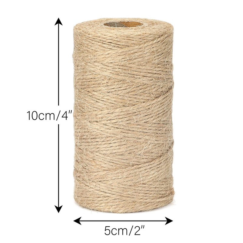 G2PLUS Jute String Twine 1.5MM, 100M Natural Garden Jute Rope,