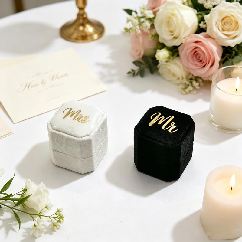 MTJYQYF Mr & Mrs Wedding Ring Box - Engagement Ring