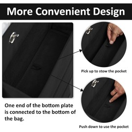 YIAGUN Over The Door Storage Organiser,Foldable Hanging Storage, Wardrobe Storage Organizer with 4 Pockets, Behind Door Hanging Closet Storage with, for Bedroom, Living Room (BLACK)