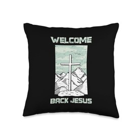 RabbitEgg Jesus Easter Sunday Resurrection Easter Welcome Back Jesus Resurrection Sunday Egg Rabbit Throw Pillow, 16x16, Multicolor